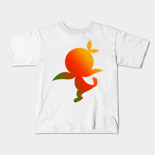 Orange Bird Ombre Silhouette Kids T-Shirt